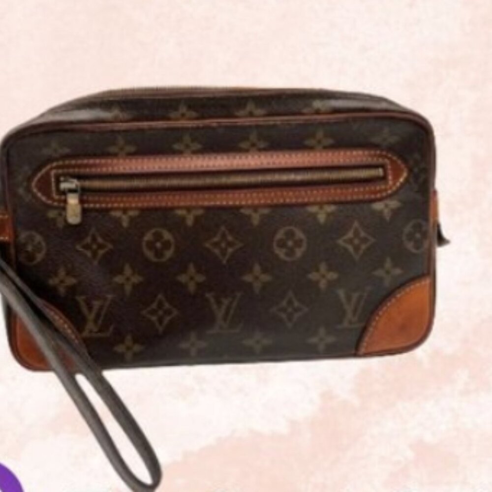 Louis Vuitton Monogram Marly Dragonne GM Wristlet Clutch Vintage